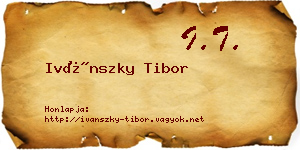 Ivánszky Tibor névjegykártya