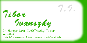 tibor ivanszky business card